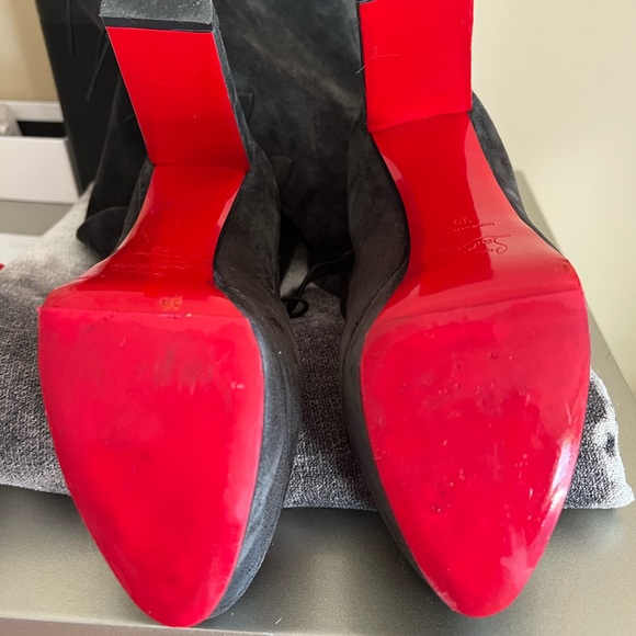 Christian Louboutin Grey Suede Boot - Picture 4 of 5